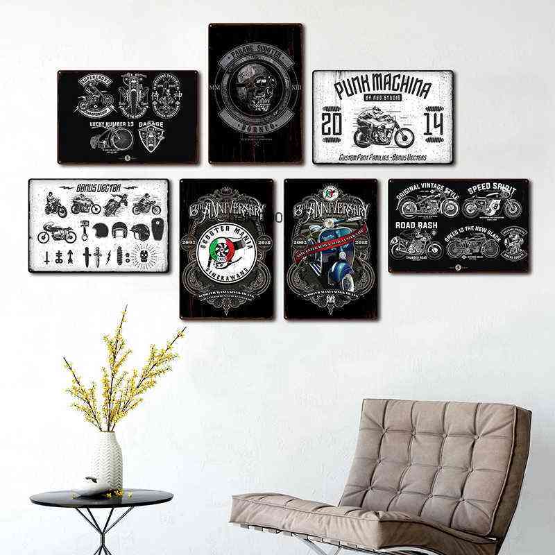 

Motorcycle Vintage Signs Tin Sign Retro Decor Plaque Metal for Bar Pub Garage Gas Station Decorative Iron Platesa