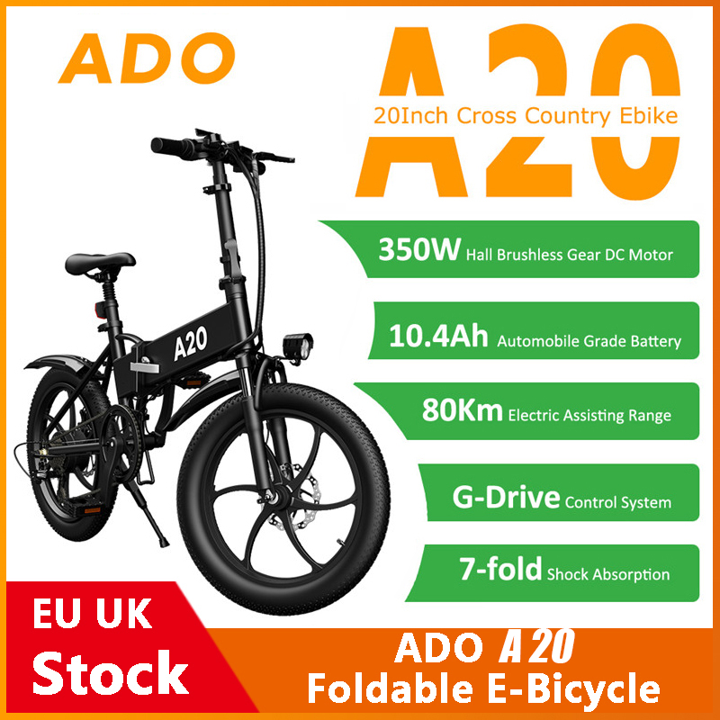 

[EU UK Stock] ADO A20 Foldable Electric Bicycle 20Inche Tire E bike 350W DC Motor 35km/h Removable Battery Mountain eBike