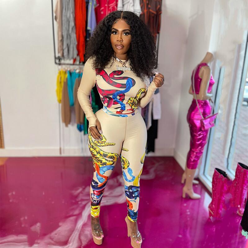 

Women' Two Piece Pants Sets Womens Outfits Bodycon Long Sleeve Sports Suits Sexy Skinny Women Tracksuit 2 Set Drop Wholesale, Beige