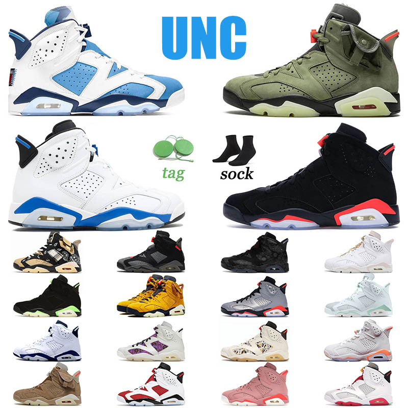 

New Bordeaux 6 High Basketball Shoes 6s Electric Green Midnight Navy DMP UNC Carmine Cactus British Khaki Angry Bull Men Trainers Alternate Hare Sport Sneakers, D38 black cat 40-47