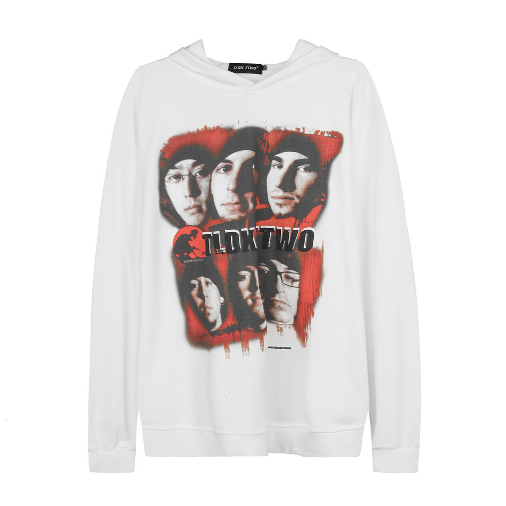 

Sweatshirts Men's street trend loose long sleeve top fashion brand Hoodie, White