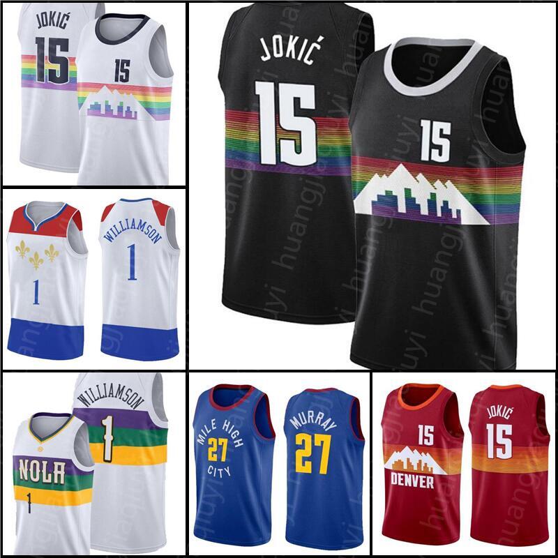 

Nikola 15 Jamal 27 Murray Jokic Zion 1 Williamson Basketball Jersey men, As