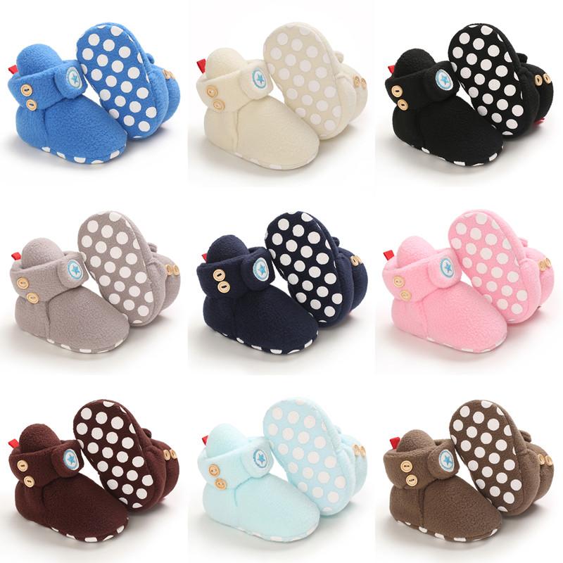 

Boots Winter Born Baby Socks Shoes Boy Girl Star Toddler First Walkers Booties Cotton Comfort Soft Anti-slip Warm Infant Crib, Black;grey