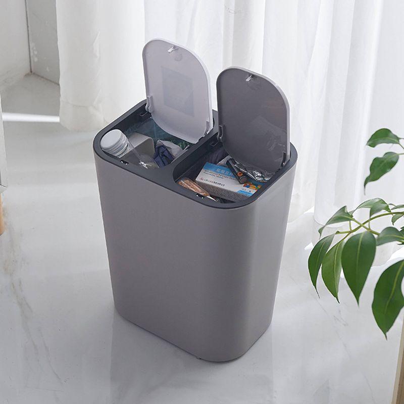 

Waste Bins Bathroom Kitchen Trash Can Garbage Wastebaske Classified Dry And Wet Two-Class Rubbish Bin With Lid