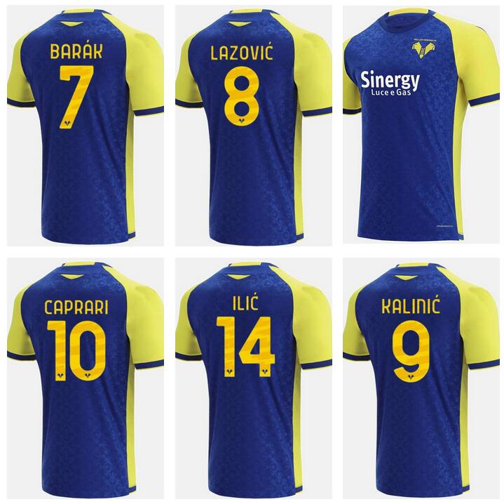 

21 22 Hellas Verona soccer jerseys home 2021 2022 SIMEONE ILIC CAPRARI KALINIC LAZOVIC BARAK FARAONI football shirts top thailand quality maglie da calcio