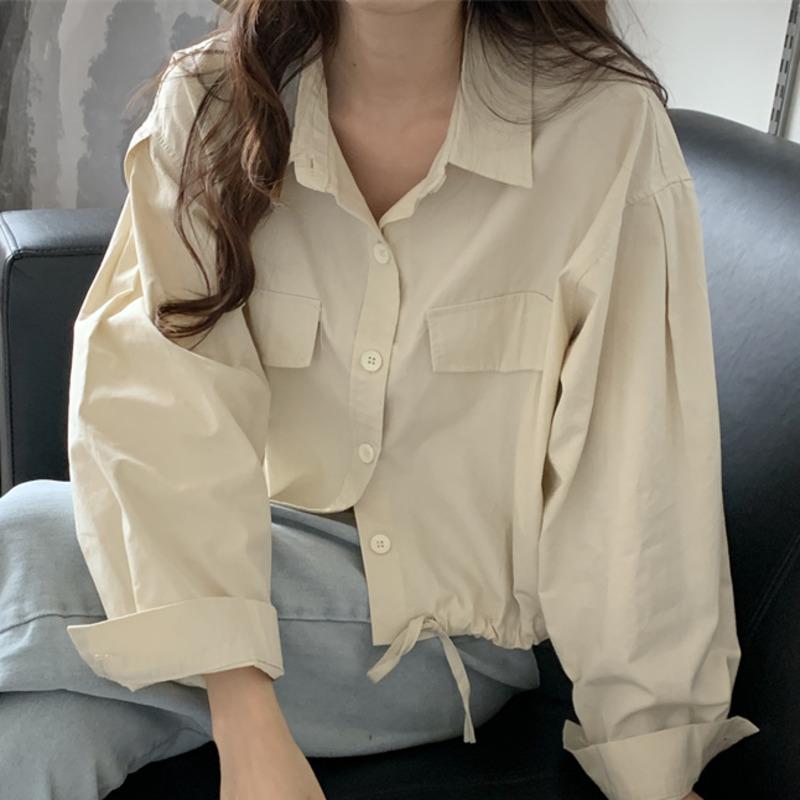 

Women's Jackets Temperament Work Clothes Long Sleeve Coat Autumn 2021 Korean Loose And Thin Casual Short Top Rac, Apricot