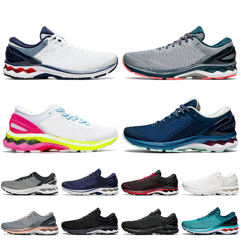 

Wholesale Top Quality FlyteFoam Women Mens Running Shoes Kayano 27 Triple White Black LITE-SHOW K27 Techno Cyan Athletic Jogging Sports Trainers Sneakers, 36-45 (3)