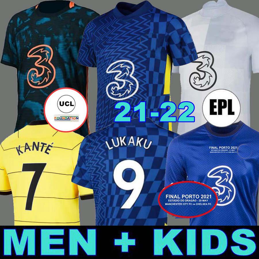 

finals CFC soccer jersey PULISIC ZIYECH HAVERTZ KANTE WERNER LUKAKU CHILWELL MOUNT JORGINHO 2021 2022 Mendy football shirt 20 21 22 home AWA fourth men + kids, 3rd adult ucl