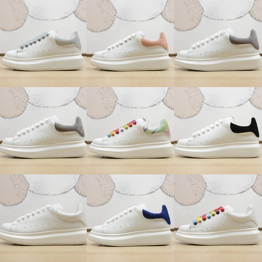 

Spring autumn all-match men's women's casual shoes, fashionable high quality pure white rainbow splicing, size 36-44