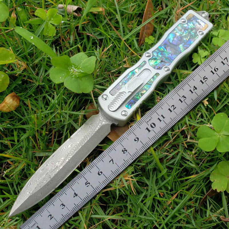

New US Style Damascus Automatic Knife UT85 UT88 Double Action Combat Dragon Outdoor Camping Pocket BM 3300 3310 3400 3551 9400 9600 C07 A07 Auto knives Godfather 920
