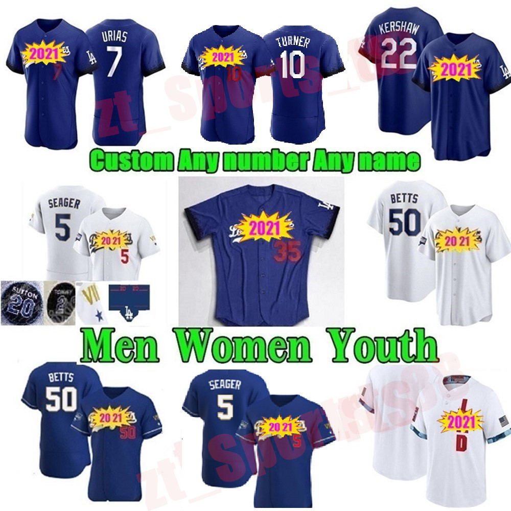 

Los Angeles Men Women youth Dodgers 2021 City Connect Baseball jerseys 50 Mookie Betts Cody Bellinger Justin Turner Max Muncy Clayton Kershaw Enrique Hernandez, As shown in illustration