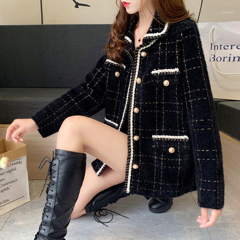 

Women' Jackets Spring/autumn Women Coats Knitted Sweaters Cardigans Fashion Sweet Clothing Female Outerwear, Black sweaters