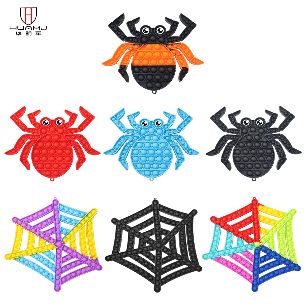 

Big Spider And Web Fidgets Toy push it Giant Finger Sensory Bubble Toys Stress Reliever Relief Stres Ands Anxiety Reliefs For Children