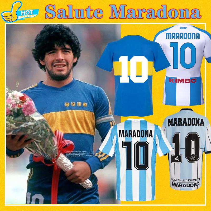 

Maradona Retro Boca juniors 1981 Argentina Diego Maradona 1978 1986 1994 Napoli 88 89 90 91 Soccer Jersey Retro Football Shirt, Black;yellow