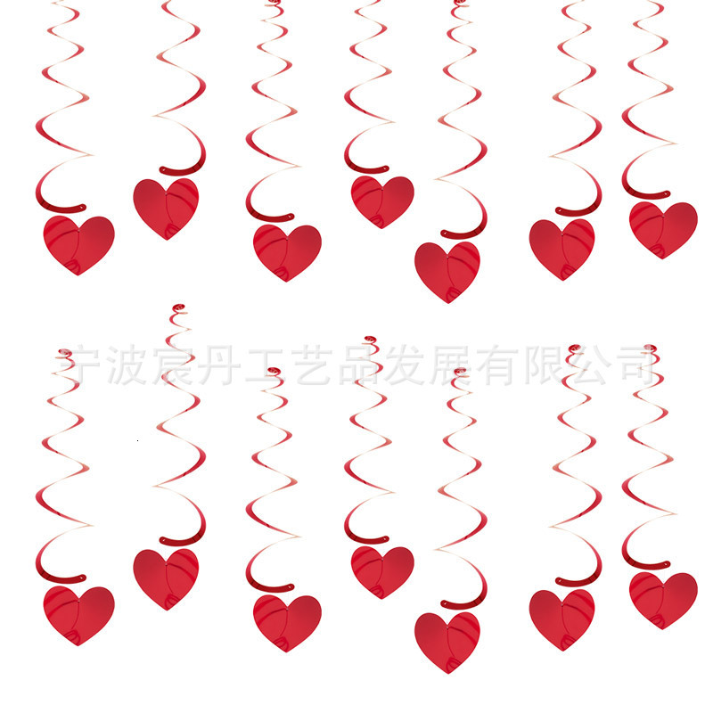 

love valentine's day pvc spiral pendant wedding party suppli venue layout