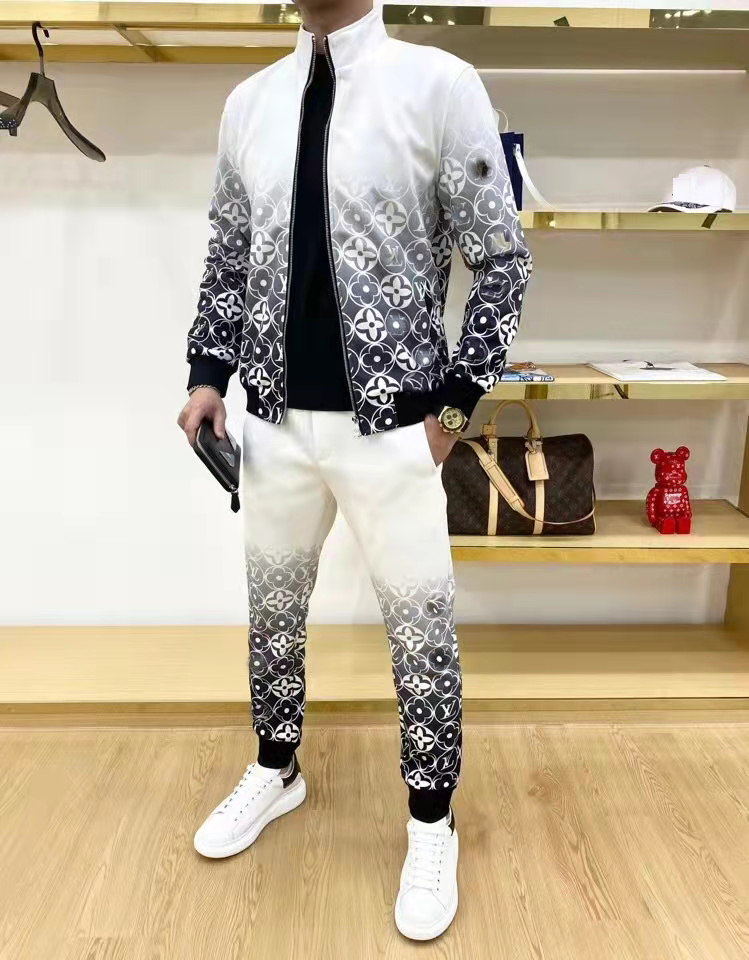 

Men Woemn Tracksuit Jackets Top Version Spring Autumn Unisex Tracksuits With Letters Side Embroidery Tops+Pants Casual Jacket Sport SuitM--3XL03, White
