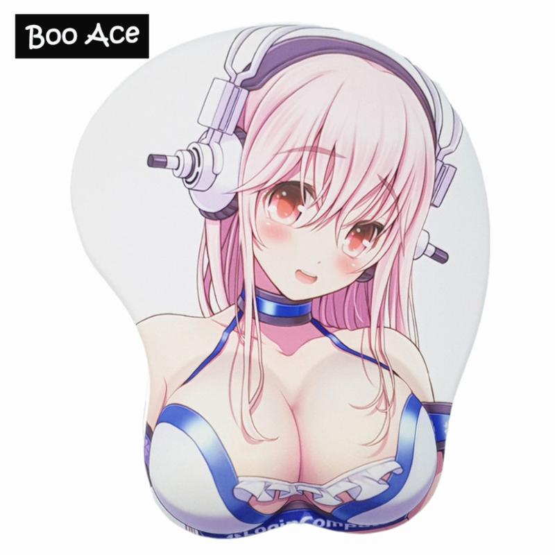 Mouse Pads & Wrist Rests Super Sonico Anime 3D Oppai Pad With Soft Gel Rest-image-730291358