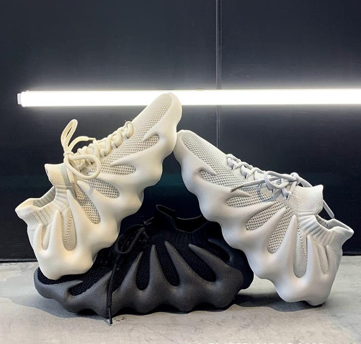 

European and American style high-end men's shoes: Flying woven sports casual, breathable, soft, comfortable and light men's runnin