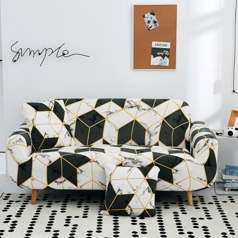 

Chair Covers Armchair Protection Sofa Cover For Living Room Single Lover 3 4 Seater Geometry Black White Elastic Spandex Couch Nordic