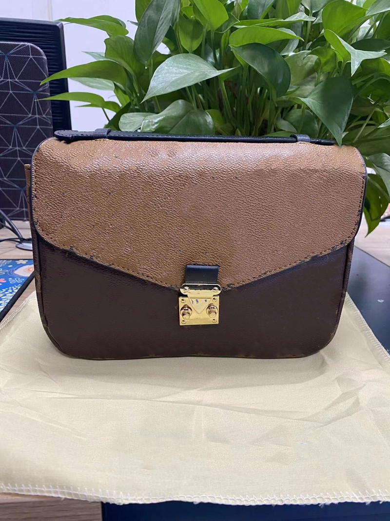 

YQ Women designer handbag messenger bag PU leather POCHETTE oxidizing elegant shoulder bags crossbody tote shopping purse clutches M40780, Extra shipping