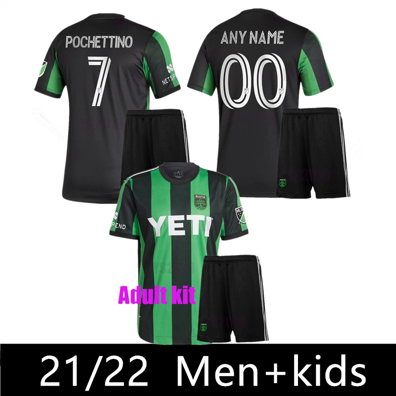 

Adult Kit and Kids Kit2021 Austin FC soccer jerseys Inaugural MLS 21 22 Home Black Away White DARIO CONCA KLEBER XAVIER BAEZ Customize Football Shirts, Picture