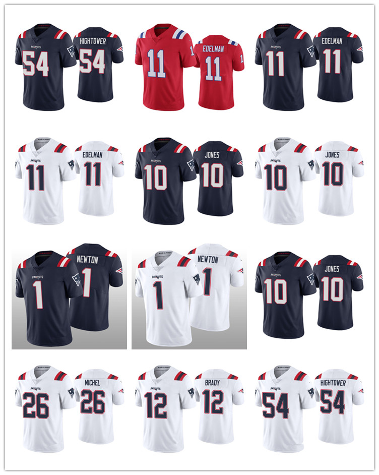 

2020 New EnglandPatriotsMEN Cam Newton Tom Brady Mac Jones Sony Michel julian edelman dont'a hightower football Vapor Limited Jersey, 13