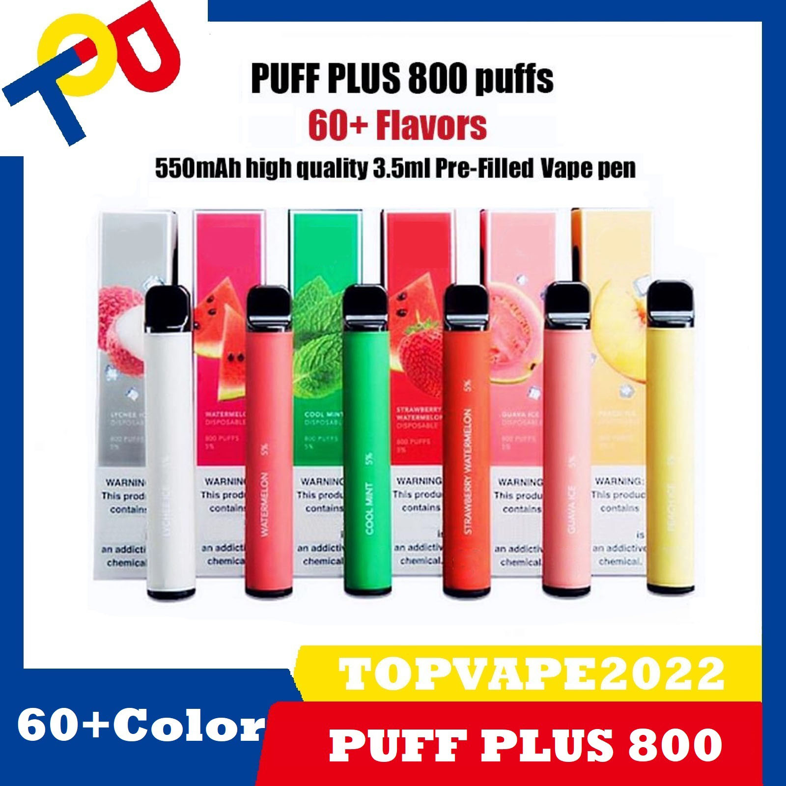 

Puff Plus 800 Puffs Disposable Vape Pen E Cigarettes 3.2ml 550mAh Pre Charged Battery 80 Colors High Quality Electronic Cigarette