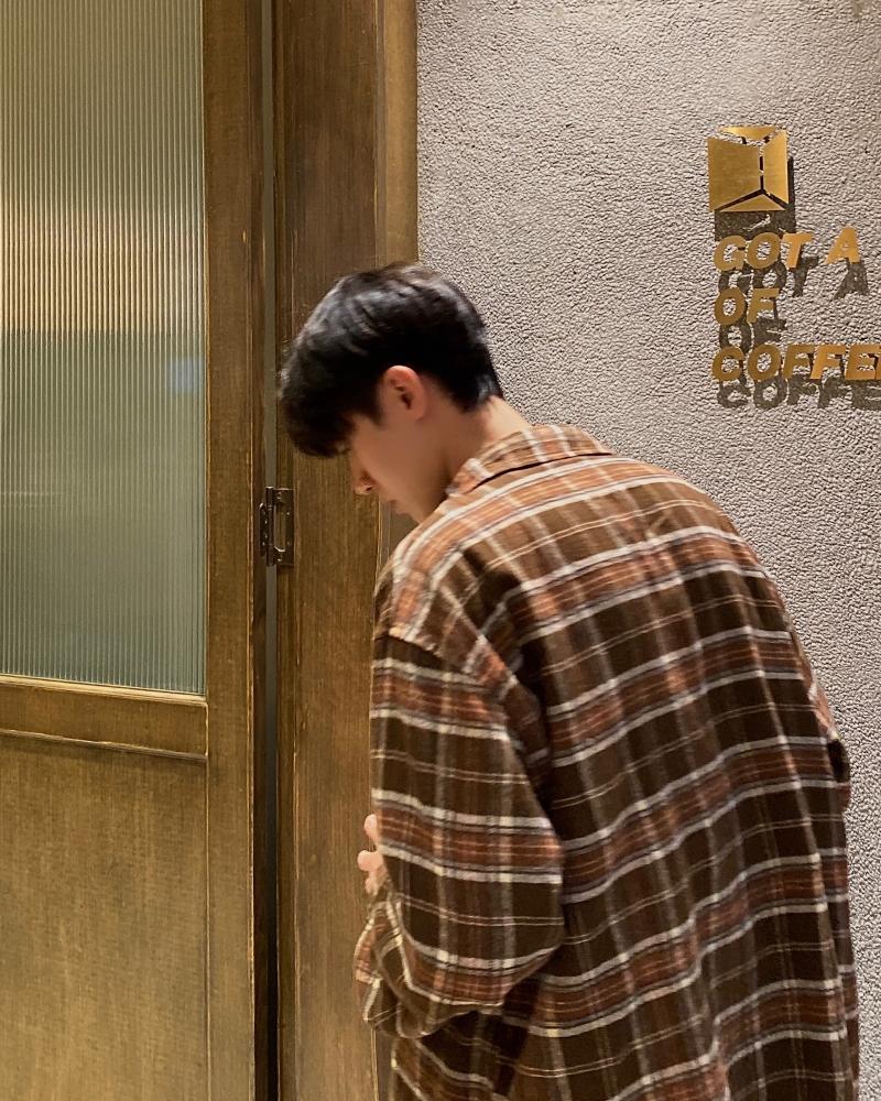 

Men's Casual Shirts Autumn And Winter Retro Plaid Long-sleeved Shirt Hong Kong Style All-match Loose Trend Simple Jacket, Blue