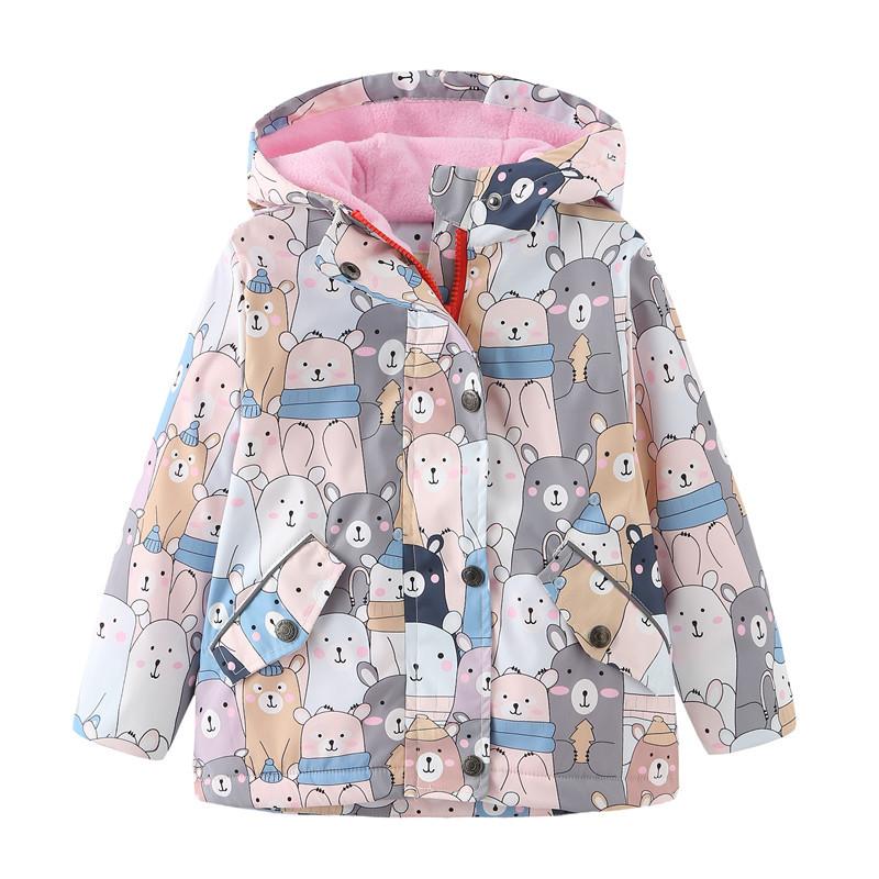 

Waterproof Little Boys Girls Long Sleeve Fleece Jacket Kids Cartoon Hood Winter Coat Windproof Girl's Outfits 2 4 5 6 7 8 Years, Blue;gray