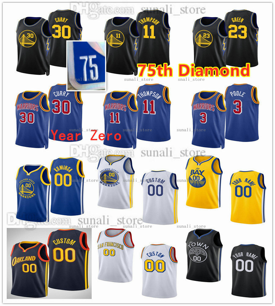 

75th Basketball Jerseys Juan Toscano-Anderson James Wiseman Jonathan Kuminga Moses Moody Mychal Mulder Chris Chiozza Kevon Looney Jeff Dowtin Gary Payton II Print, Yellow
