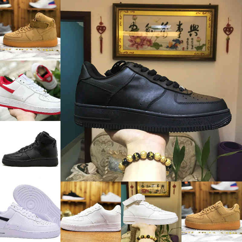 

Wholesale 2021 New Designers Outdoor Men Low Skateboard Shoes Cheap One Unisex 1 Knit Euro Airs High Women All White Black Sports Shoes V61