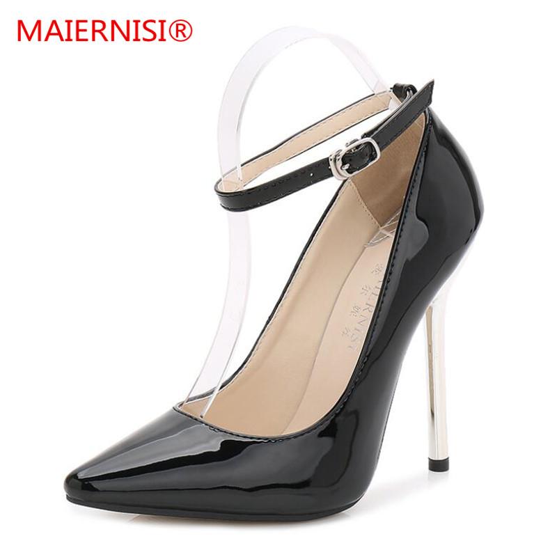 

Dress Shoes Women Pumps High Heels 13 Cm Black Stiletto Pointed Toe Woman Sexy Party Nude For Plus Size