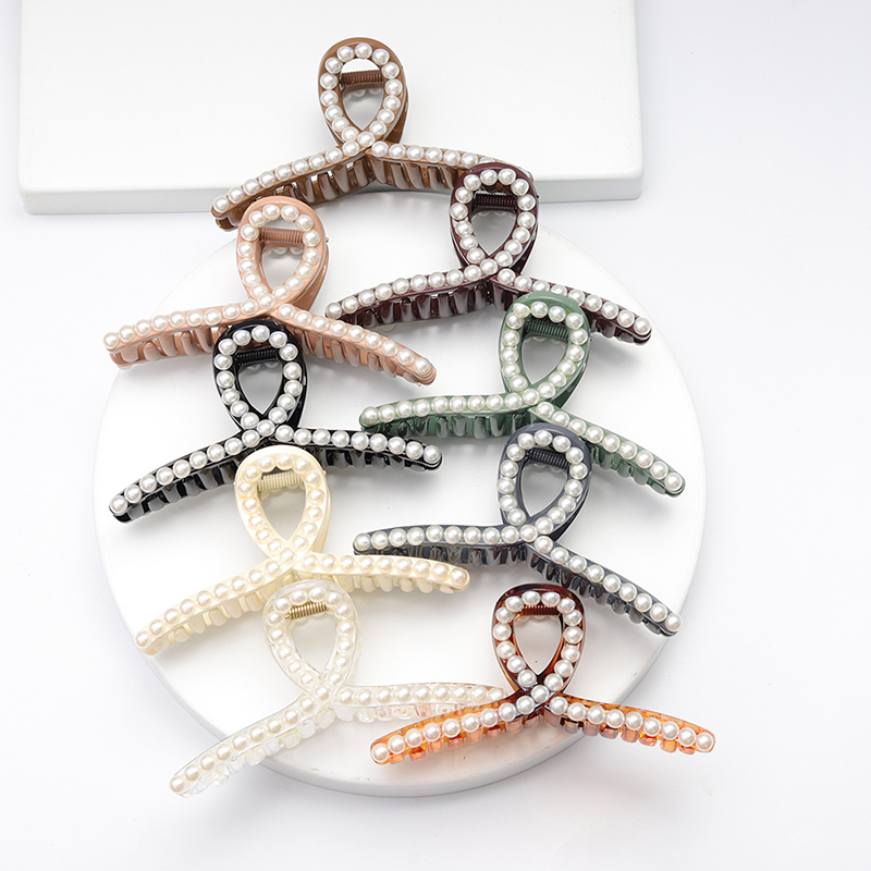 

Pearl Acrylic Hair Clamps Geometry Shape Korean Fashion Girl Hairpin Small Fresh Leopard Print Catch-Clip Temperament Simple Headpin Hair-Accessories Jewelry Gift