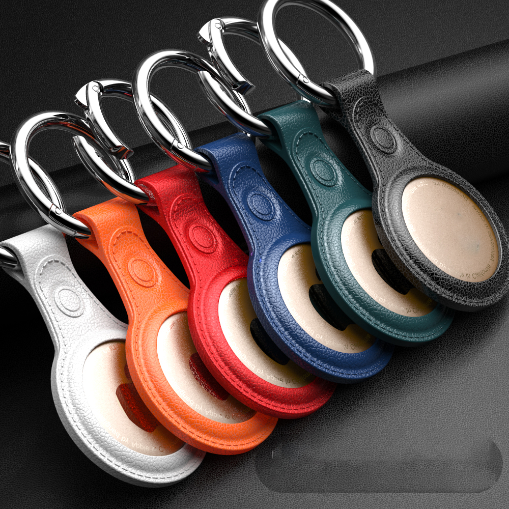 

Leather Protective case Apple Airtags Anti-lost Keychain For Air Tags Location Tracker Ring Buckle Cover Anti-fall