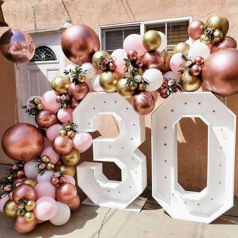 

Party Decoration 148pcs Chrome Gold Rose Pink Balloons Garland Latex Ballon For 30th 40th Birthday Decor Adult Wedding Globos