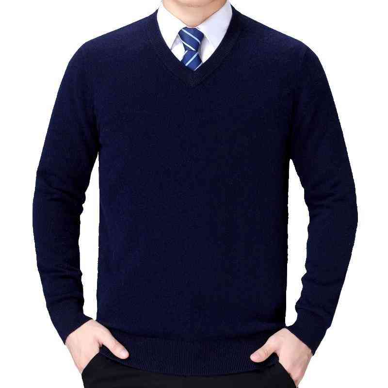 

wool s men clothing knitted casual warm v-neck pullover en nen christmas sweater kersttrui, Black