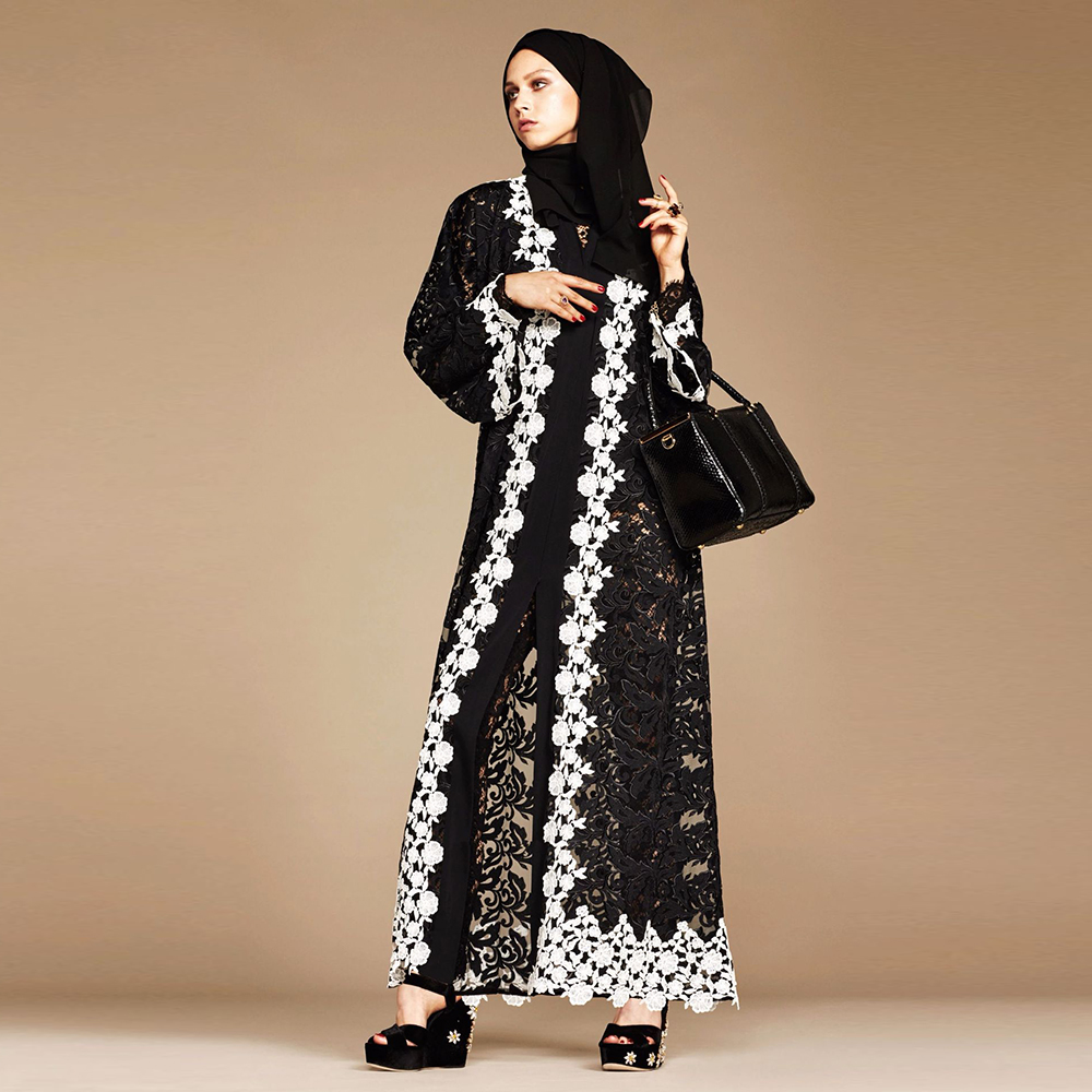 

Black Lace Kaftan Abaya Dubai Kimono Hijab Muslim Dress Abayas For Women Caftan Maroc Ramadan Islam Clothing Robe Musulman Femme