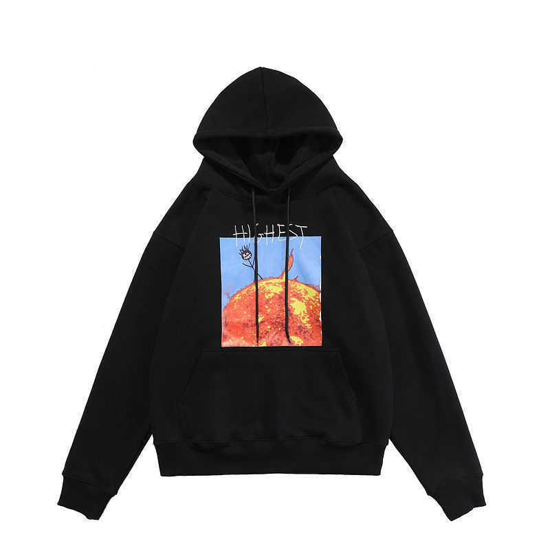 

Travis Scott TS matchman flame loose high street couples Hoodie sweater, Black