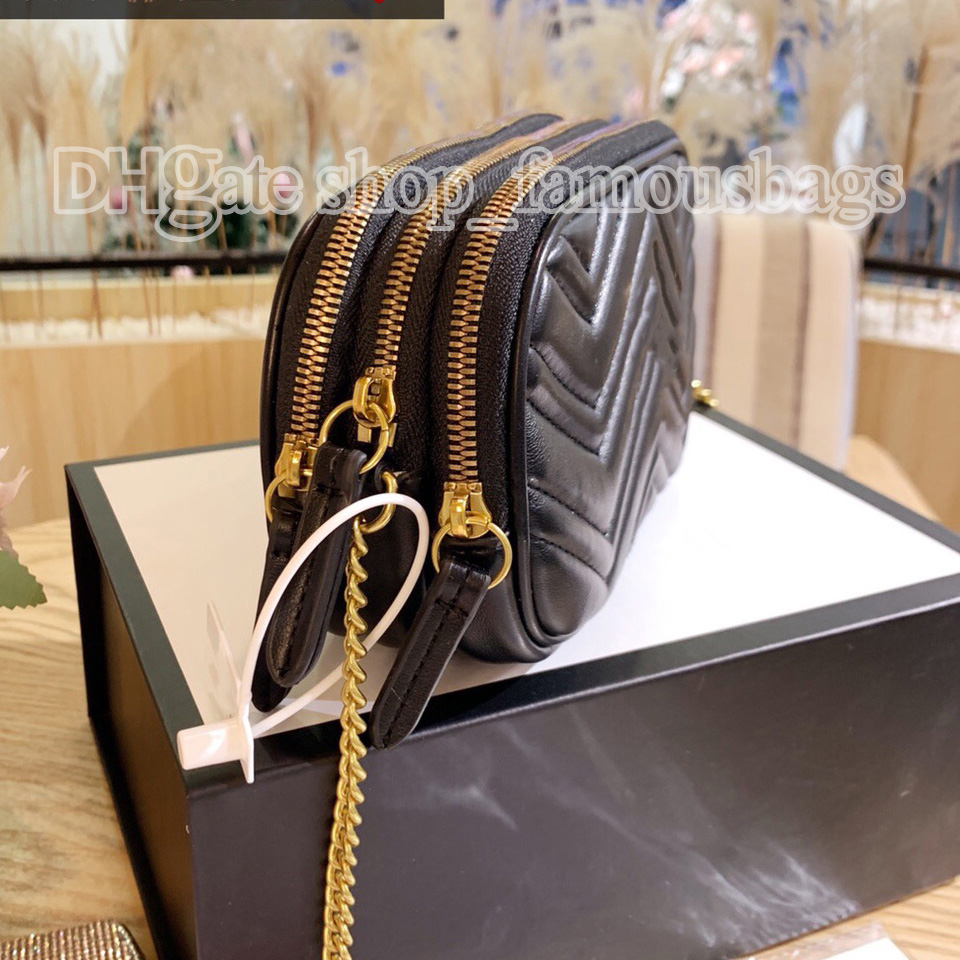

Ladies wallets marmon mini gold chain camera bag high quality genuine leather heart shaped quilted key case 3 layers zipper coin purse walle