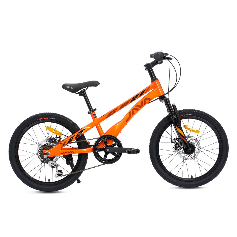 

20 Inch Children Mountain Bike Bicycle Double Disc Brake Magnesium Alloy 7 Speed Kids Racing Bikes Bicycles JAVA VERTIGO, Orange