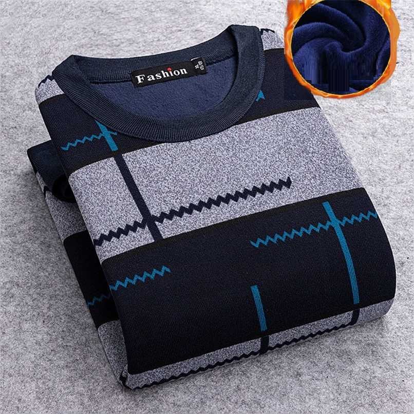 

Thermal Underwear For Men Thin Fleece O neck Long sleeve Undershirt plaid and stripe color (only shirt) 211110, A601