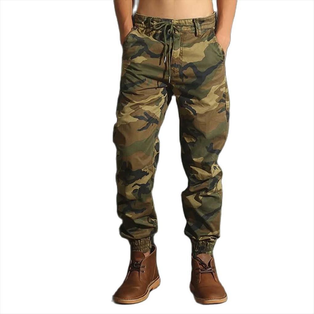 

camouflage joggers cargo man women pants military style loose baggy trousers, Black