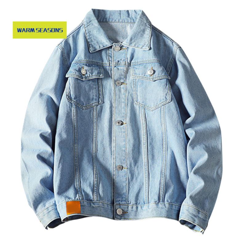 

Allthemen Mens Denim Jacket Trendy Fashion Coats Cowboy Jeans Jackets Streetwear Men Outwear Clothing Men's, As shown1