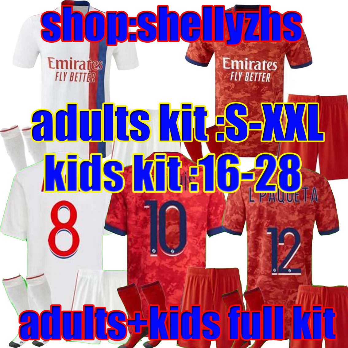 

men+kids kit Maillot Lyon 21 22 Olympique Lyonnais Soccer Jersey 2022 OL TRAORE DEMBELE MEMPHIS BRUNO G football shirts Fans & Player, Black