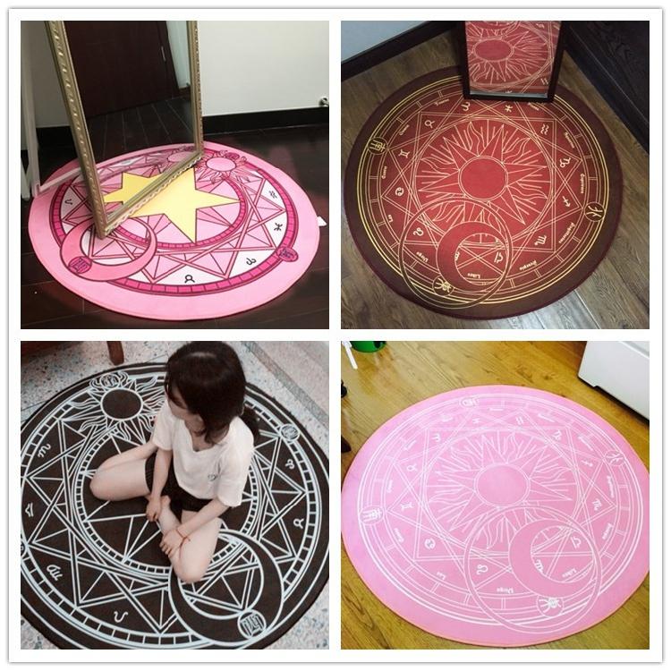 

Carpets WINLIFE 160*160cm Anime Sakura Round Style Decoration Fluffy Rugs Anti-Skid Shaggy Area Home Bedroom Carpet Floor Mat