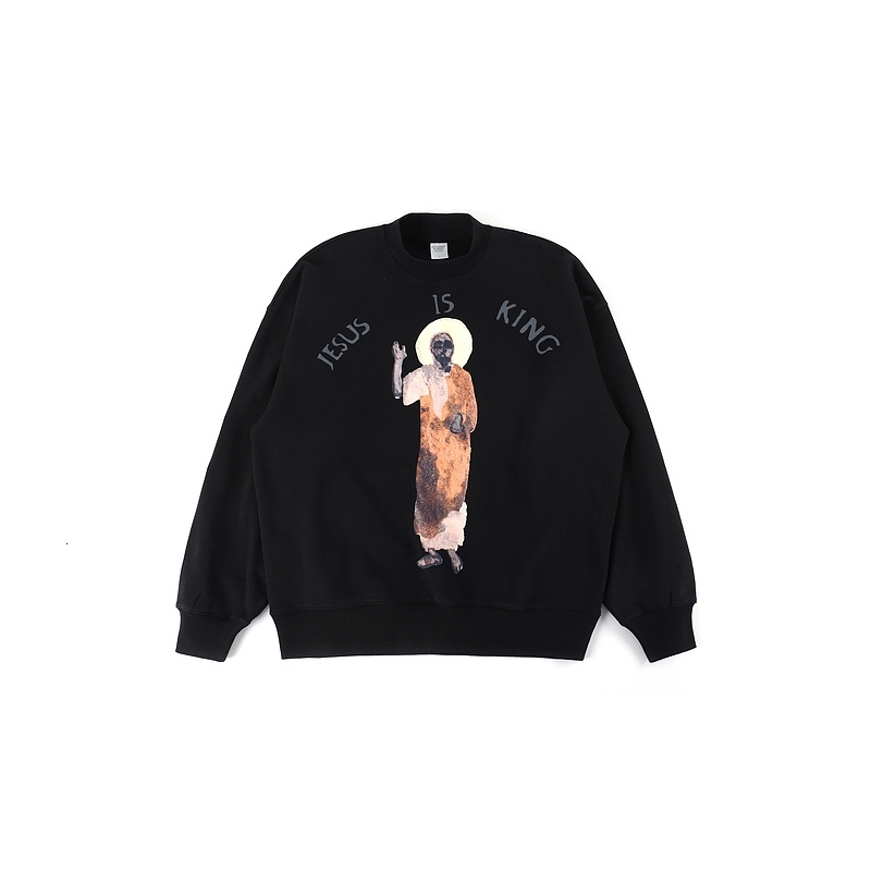 

Kanye West Jesus is King Women LA Exclusive Cotton Crewneck Sweatshirts Men Pullovers Oversized Hoodies