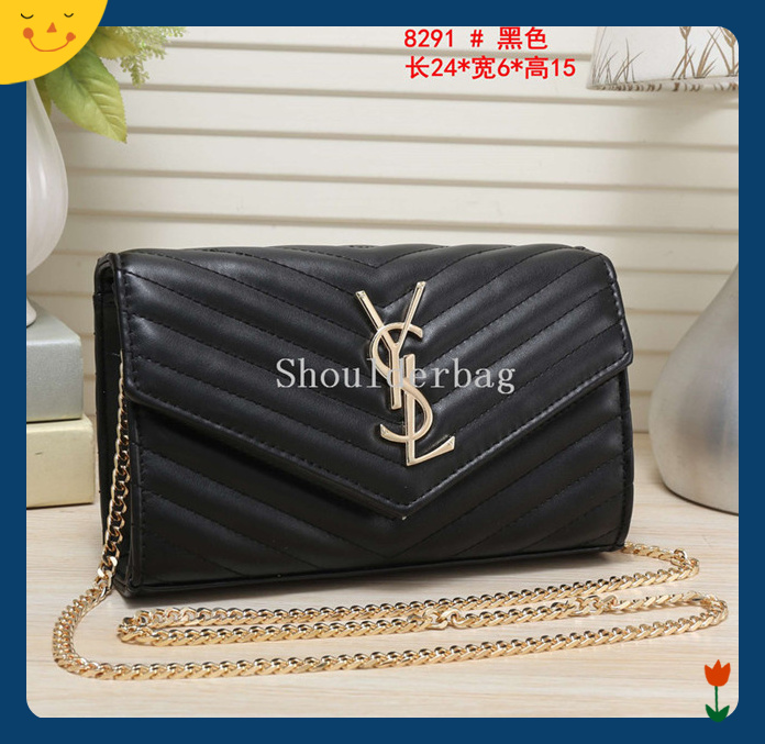 

YSL Classic rhombus chain leather shoulder bags designer luxury clutch women handbag quality luxury Designer brand handbags 6545, Black