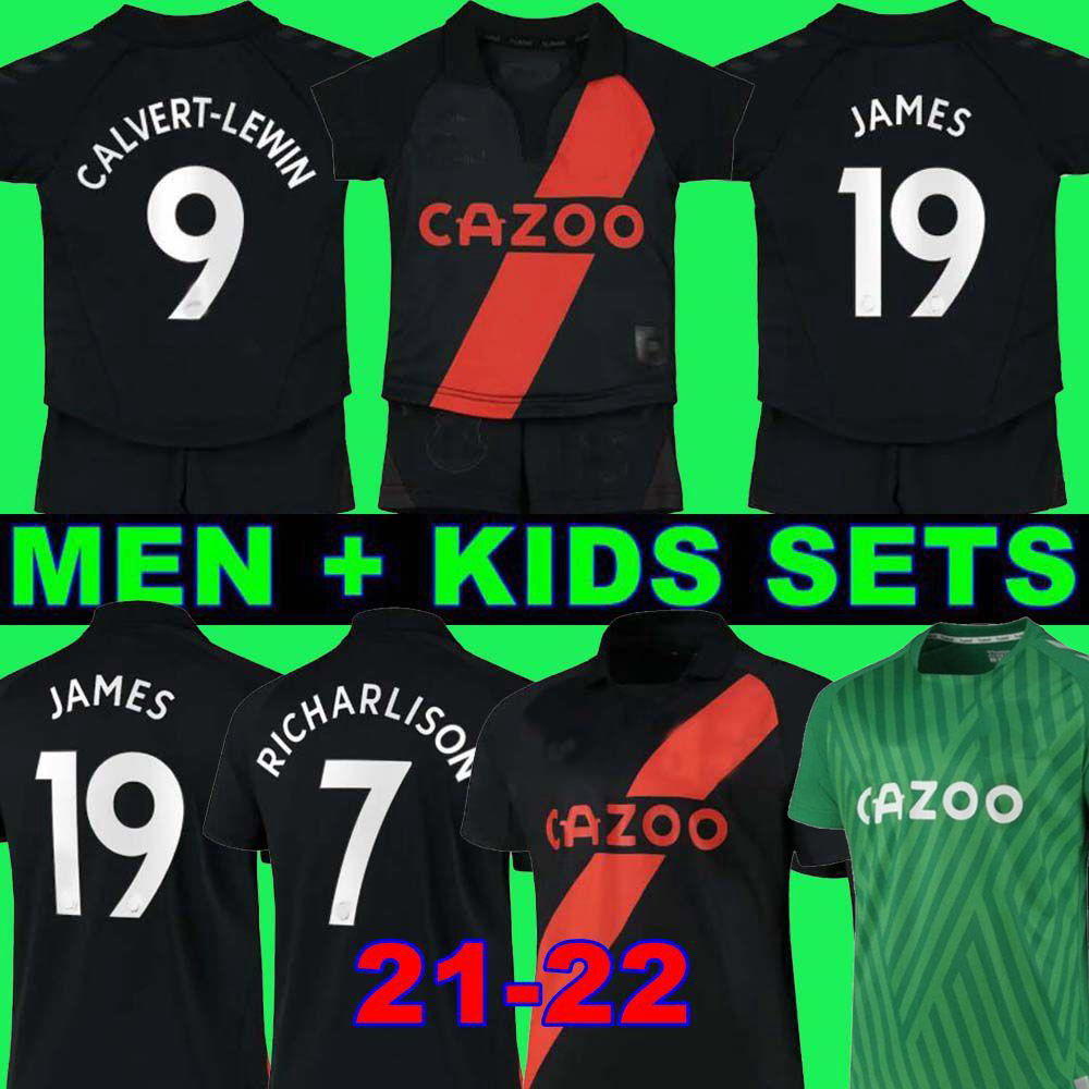 

men kids 21 22 soccer Jersey James CALVERT LEWIN football shirt 2021 2022 ALLAN DOUCOURE RICHARLISON SIGURDSSON ANDRÉ GOMES top thailand quality, 21-22 away adult+patch