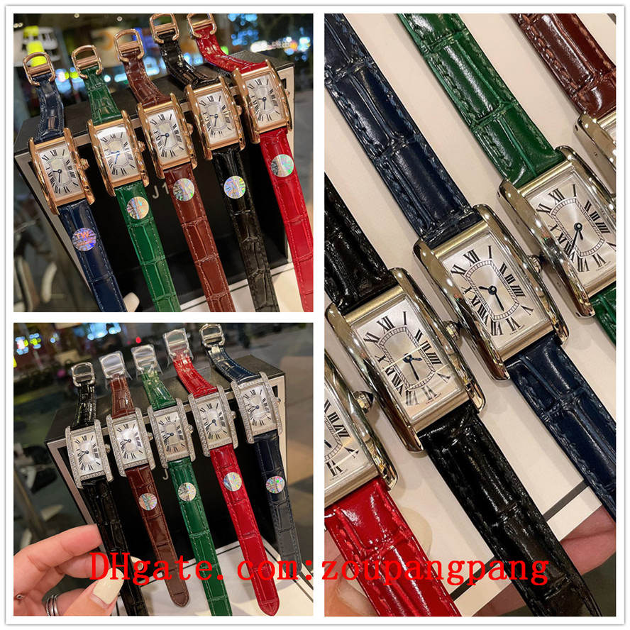 

2021 high quality luxury tank Americaine ladies brand quartz watches joker fish scale strap diamond wristwatches classic square santos womens watch 34.8 x 19mm D3250