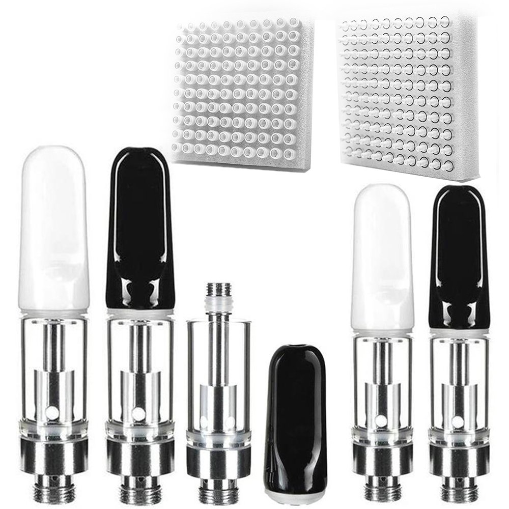 

TH205 Ceramic Atomizers Vape Pen Glass Tank 0.5ml 0.8ml 1.0ml Empty Carts For Thick Oil Cartridges 510 Thread Preheat Battery Vaporizer E Cigarettes